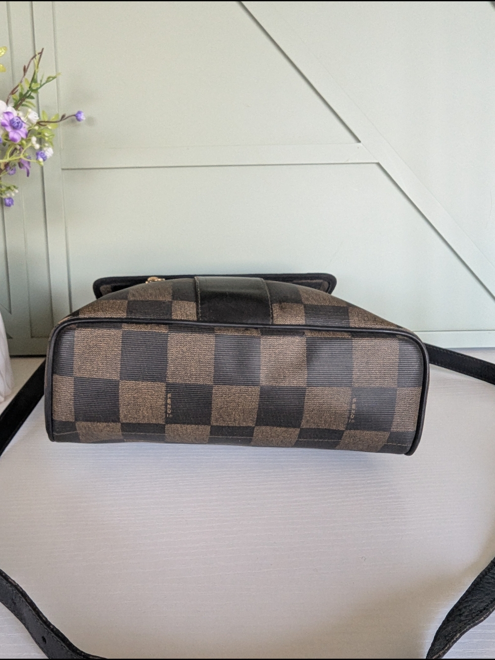 Fendi Brown and Black Checkerboard Crossbody Bag - Picture 8 of 17